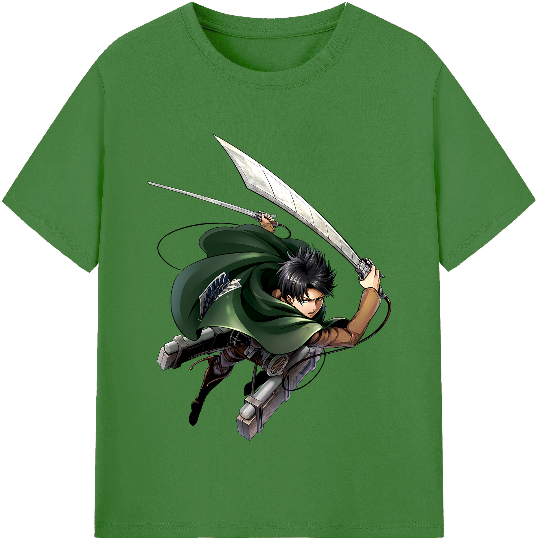 （画像用） 進撃の巨人 リヴァイ·アッカーマン Attack on Titan Levi Ackerman レディースカジュアルプリントTシャツ（綿100％）